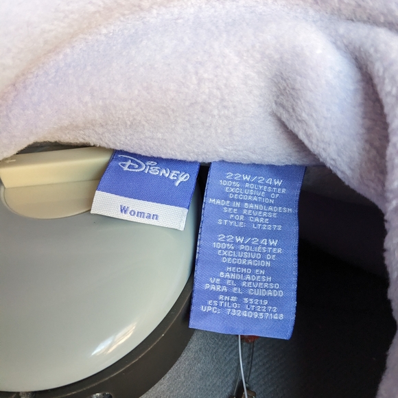 Disney VINTAGE Eeyore  Winnie The Pooh Purple 1/4 Zip Fleece Pullover Pocket NWT - Picture 10 of 15